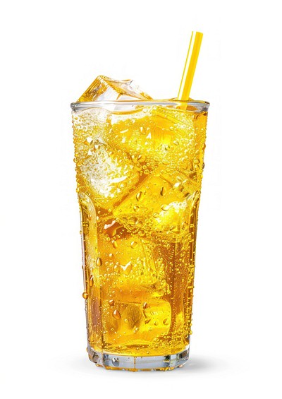 Refreshing iced yellow drink