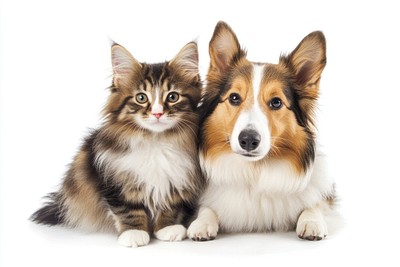 Adorable cat and dog duo