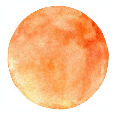 Orange watercolor circle art hand-painted background.