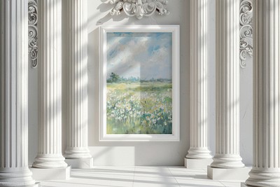 Elegant gallery with nature painting