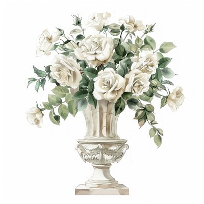 Elegant white rose bouquet illustration