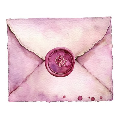 Vintage watercolor sealed envelope