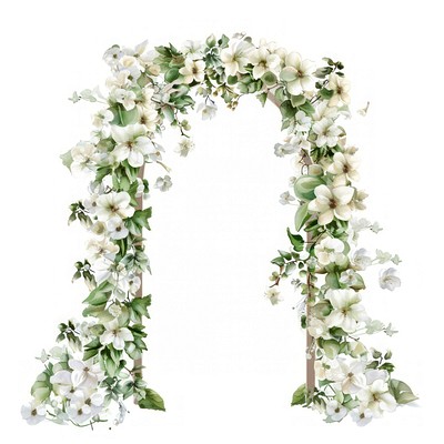 Elegant floral wedding arch illustration