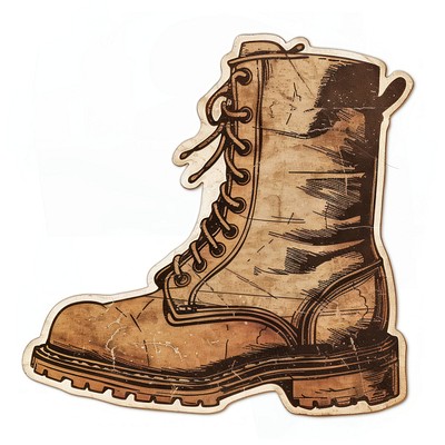 Vintage rugged leather boot illustration