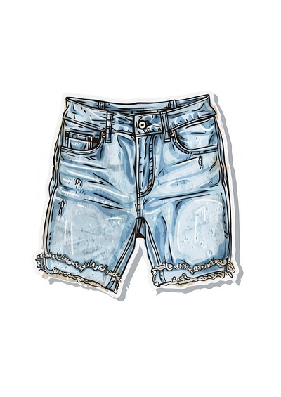 Stylish denim shorts illustration