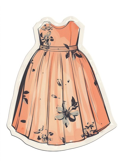 Elegant floral dress illustration