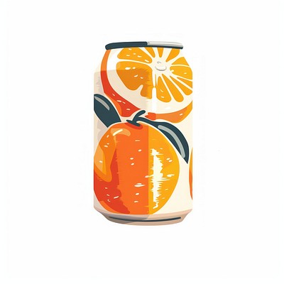 Vibrant orange soda can illustration