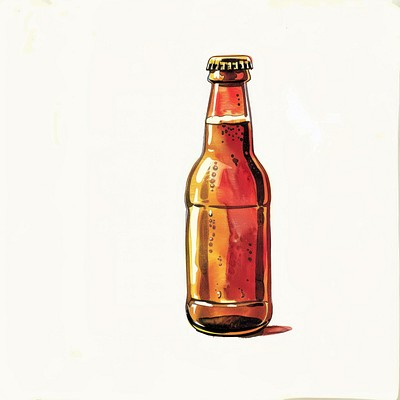 Illustration of brown beer bottle