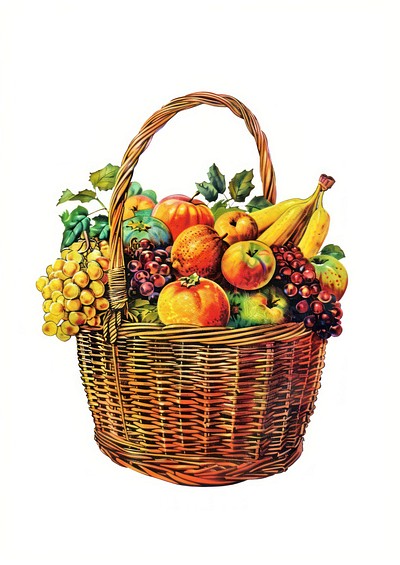 Colorful basket of fresh fruits