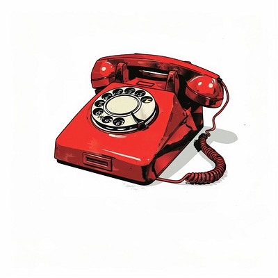 Vintage red rotary dial telephone