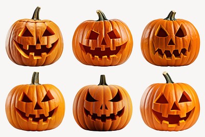 Halloween pumpkin design element set