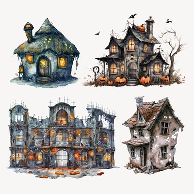 Spooky dwelling design element set