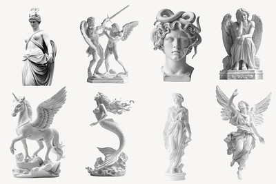 Aesthetic statue design element set