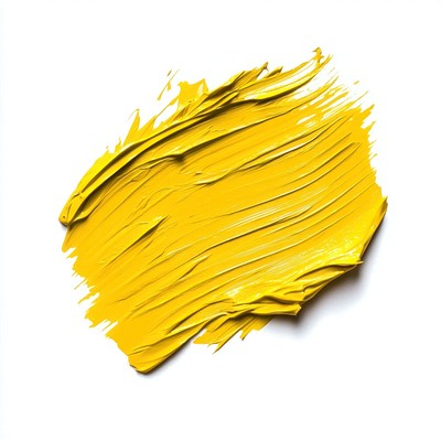 Yellow paint brushstroke strokes contemporary expression.