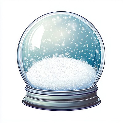 Magical winter snow globe illustration