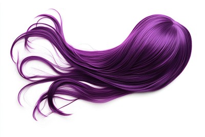 Vibrant purple flowing hair