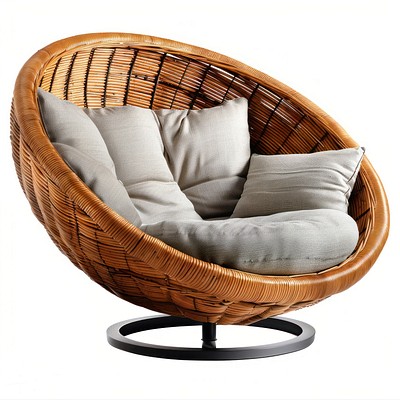 Cozy rattan swivel lounge chair