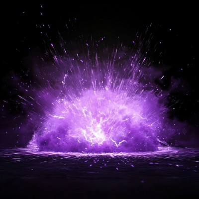 Vibrant purple explosion energy burst