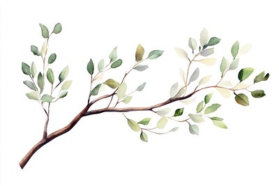 Elegant watercolor botanical branch illustration