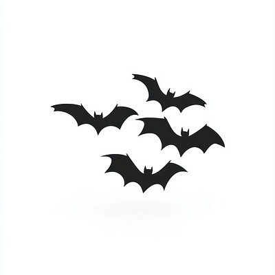 Silhouetted bats in flight illustration