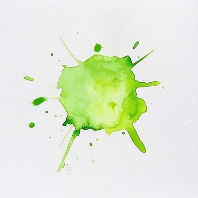 Vibrant green watercolor splash