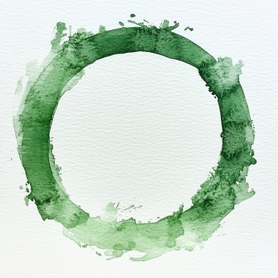 Green watercolor circle illustration