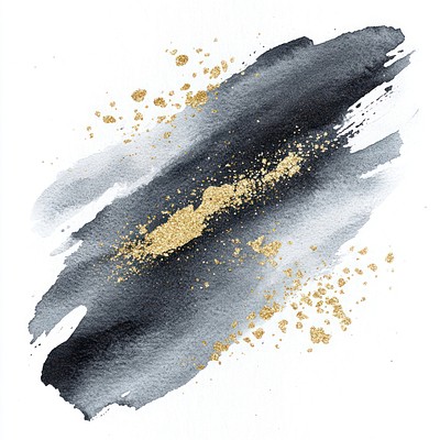 Abstract gold black watercolor splash