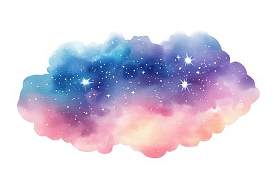 Dreamy watercolor galaxy cloud