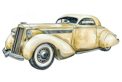 Vintage classic car illustration art