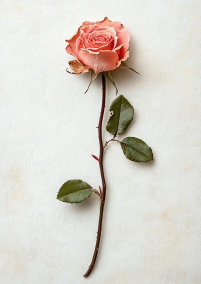 Elegant single pink rose