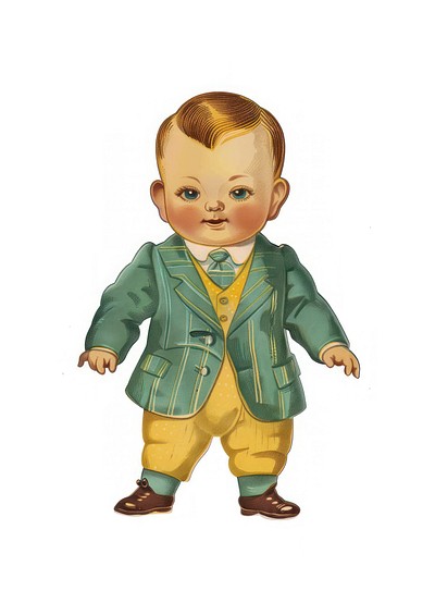 Vintage baby illustration in suit