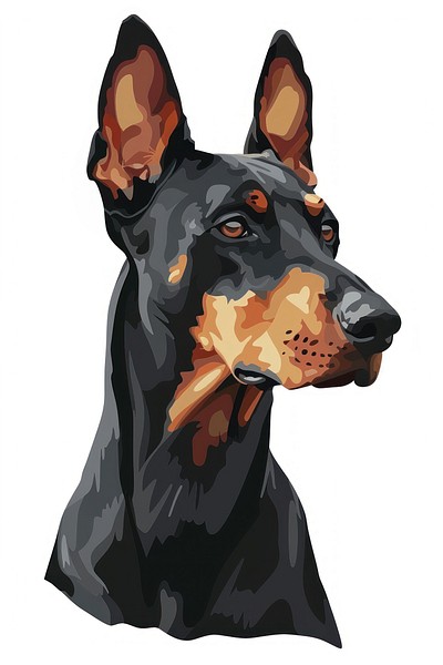 Doberman Pinscher digital art portrait