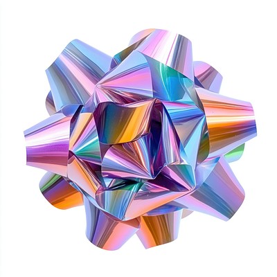 Colorful holographic gift bow