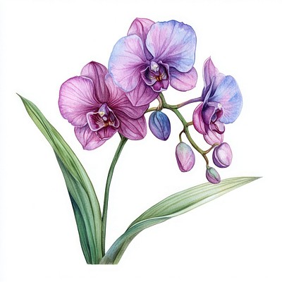 Elegant watercolor orchid illustration