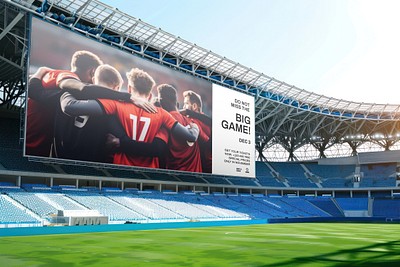 Stadium billboard sports event mockup