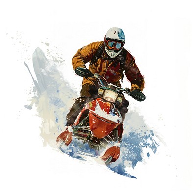 Man playing snowmobiling transportation motorcycle snowmobile.