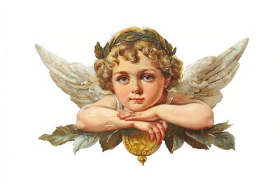 Vintage angelic cherub illustration