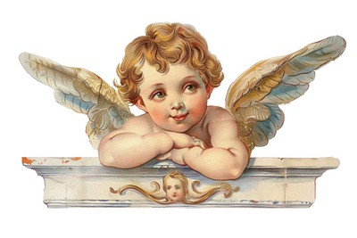 Vintage cherub angel illustration