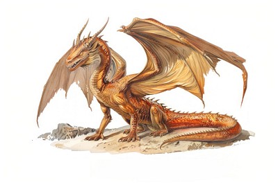 Majestic dragon fantasy illustration