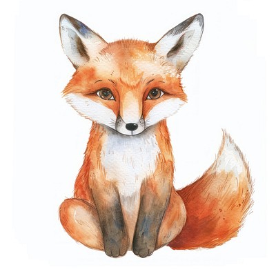 Charming watercolor fox illustration