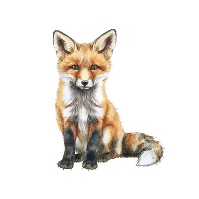 Charming watercolor fox illustration