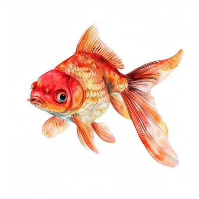 Vibrant goldfish watercolor illustration