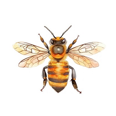 Detailed watercolor bee illustration