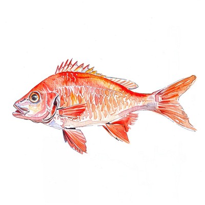 Vibrant watercolor fish illustration