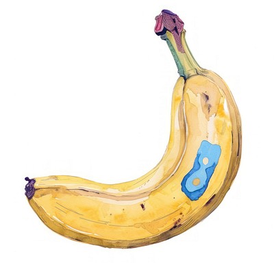 Colorful watercolor banana illustration