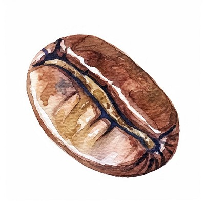 Watercolor coffee bean illustration