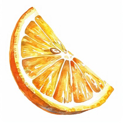 Vibrant watercolor orange slice illustration