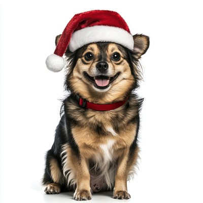 Dog santa cute pet.