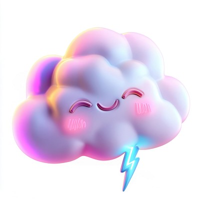 Puffy Cloud lightning pastel colors.