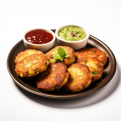 Aloo Tikki patties chutney potato.